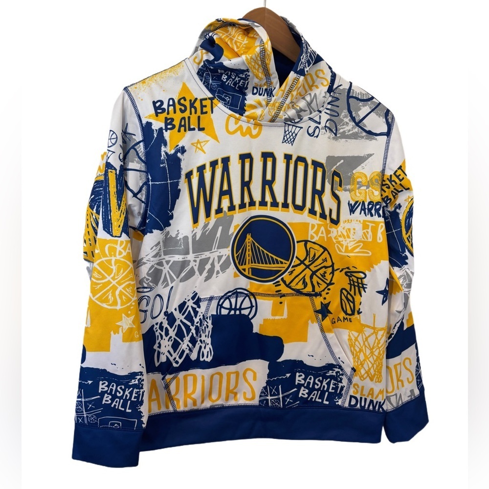 Youth Royal Golden State Warriors Wild‎ Style Pullover Hoodie Size 10/12